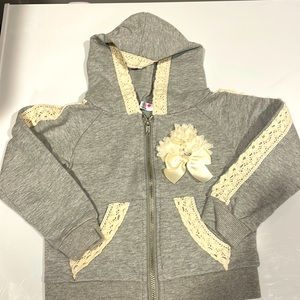 Brand new Girls grey zip up sweatshirt size 4t